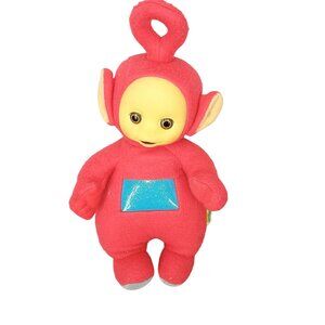 Teletubbies Po Red Plush Toy Doll With Yellow Face & Blue Screen 10" 1996 Vintag